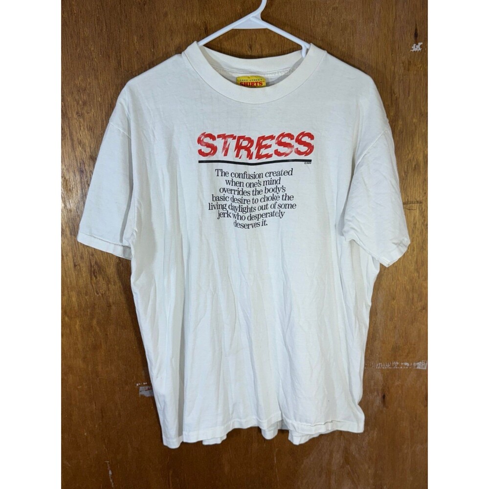 Vintage Funny Stress Definition Joke Shirt‎ Lake Street XL USA